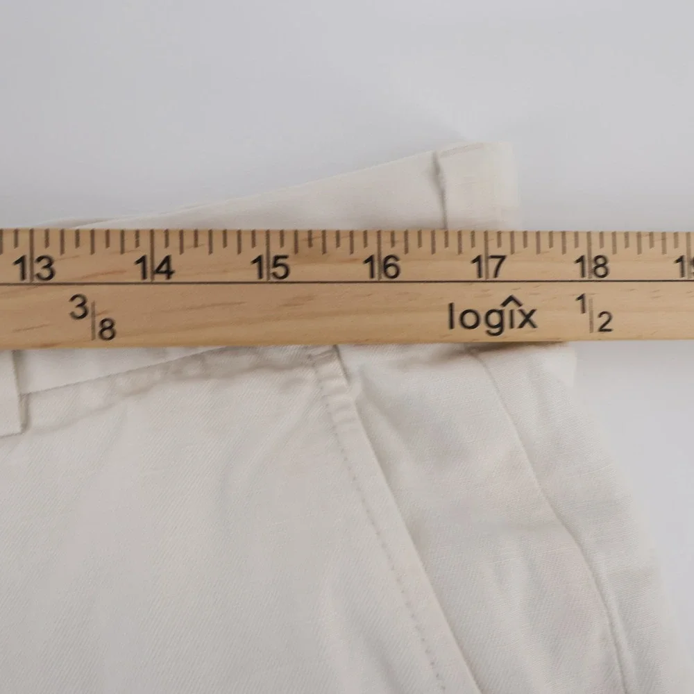 Brooks Brothers 346 Linen Blend Chino Pants Cream Long Mens 36x30